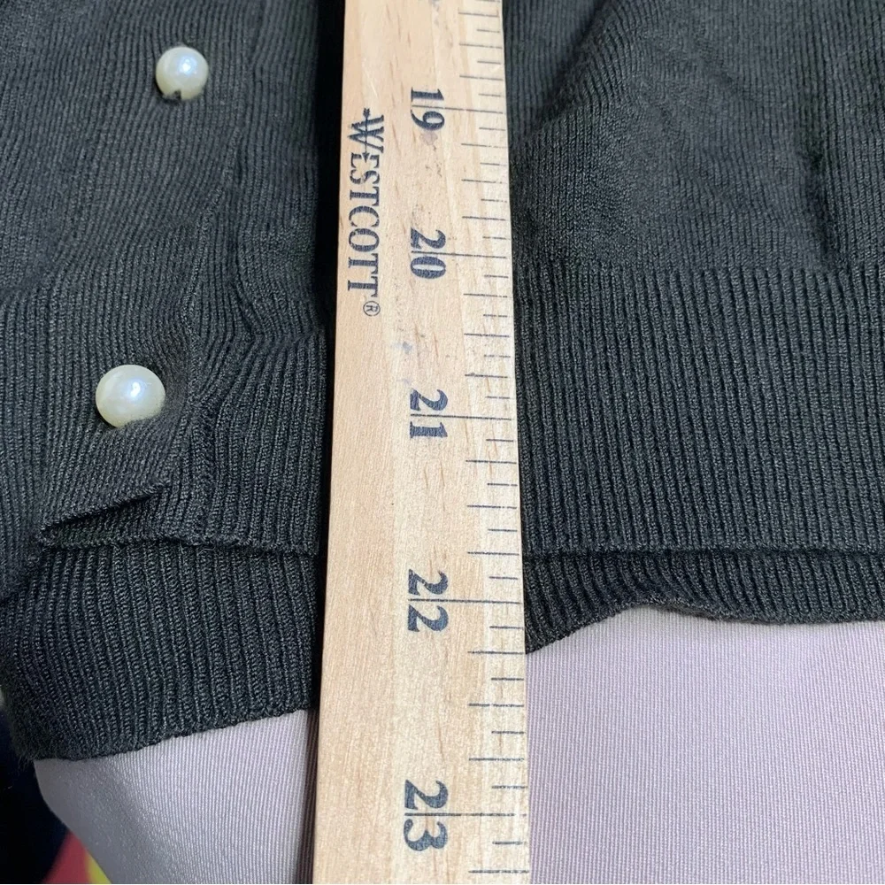 Zara XS Dark Green Pearl Button Cardigan - Picture 7 of 7